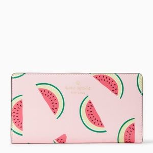 Kate Spade Marlee Watermelon Party Large Slim Bifold Wallet